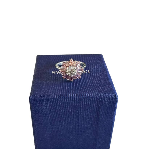 Swarovski Sunshine ring Mixed cuts, Sun, Pink, Rhodium plated 58 / 8 - Picture 3 of 9